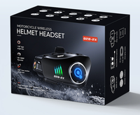 Casque de moto avec interphone et microphone, caméra d'enregistrement HD, interphone BT pour 2 personnes, portée de 1000 mètres
