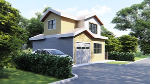 Maison en bois préfabriquée de 60 mètres carrés avec panneaux isolés structurels, une chambre et un <span class=keywords><strong>garage</strong></span> pour jeune couple - Product Image 2