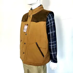 Hotsale OEM Woven Cotton Canvas Men Winter Insulated Custom Work Vest Men Canvas Vest