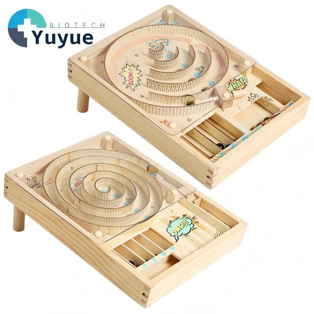 Wooden 3D Spiral Marble Pinball Game Kids Concentration Training Maze Board Toy With Score Track 2 Styles Available