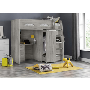 4 ящика каркаса для кровати, высокая кровать-Лофт с домашней станцией, функциональное Место для хранения одежды для детей-подростков - Product Image 2