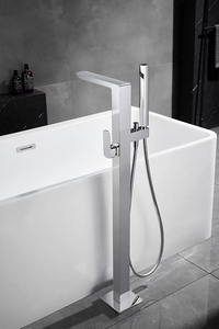 Remplisseur <span class=keywords><strong>de</strong></span> baignoire robinet <span class=keywords><strong>de</strong></span> baignoire autoportant noir mat cascade robinets <span class=keywords><strong>de</strong></span> douche <span class=keywords><strong>de</strong></span> bain en laiton à haut débit - Product Image 5