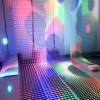 Écran de grille de pixels LED numérique programmable DMX512, pleine couleur, DC12V, pliable, 20 mm, IP65, points lumineux en cuivre, éclairage de bâtiment