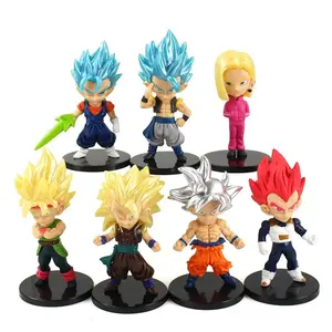 Dragon-Fly Ball 7 Stks/set Anime Actiefiguur Super Saiyan Son Goku Vegeta Figma Model Pvc Standbeeld Poppen Speelgoed Cadeau Beeldje