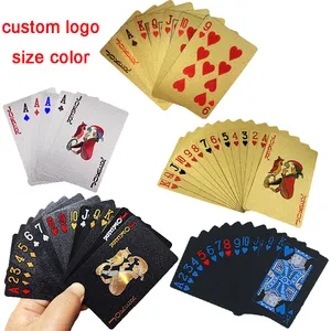 Aangepaste Kleur 500 Jeux De Cartes Avec Le Logo Ci-Joint Sur Chaque Carte Et Sur La Poker Kaart Speelkaarten Custom Logo Zwart