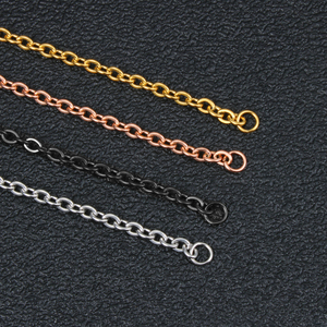 Cadena de Eslabones de Acero Inoxidable Chapada en Oro de Alta Calidad, Cadena Plana Tipo O, Cadena Cruzada para Hombre y Mujer - Product Image 6