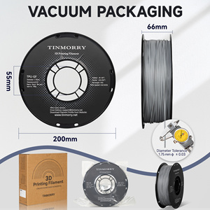 Filamento de Impresión 3D Tinmorry TPU-GF de 1.75mm, Relleno de Fibra de Vidrio, Alta Resistencia y Tenacidad, Color Gris - Product Image 2
