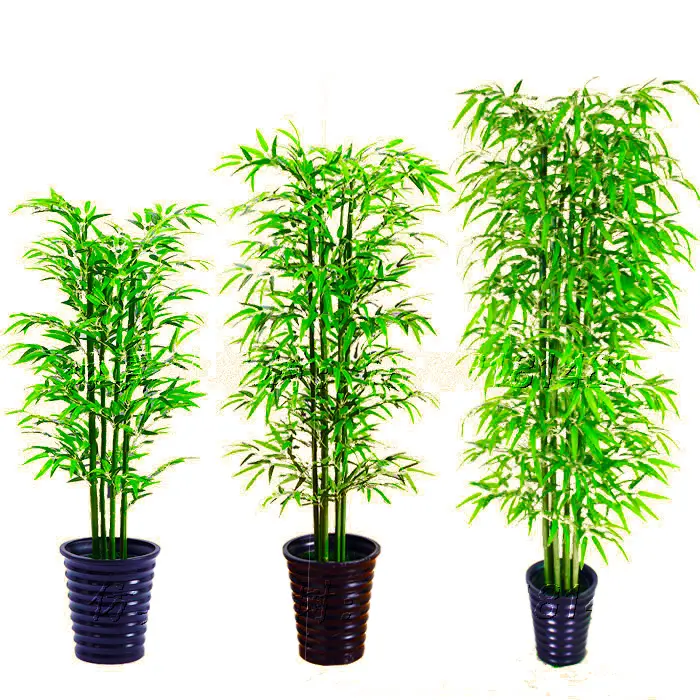 Planta Artificial de bambú de la suerte, adornos de plástico para jardín, valla de decoración