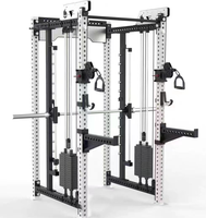 MNS FITNESS MNS-Z06 Máquina Smith de Alta Calidad con Soporte para Sentadillas, Cable Crossover y Banco de Pesas en Una Sola Estación para Gimnasio