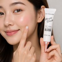 Fard à joues crème personnalisé avec logo, changeant de couleur selon le pH, blanc à rose, imperméable, résistant à la transpiration, facile à estomper, haute pigmentation, multi-usages