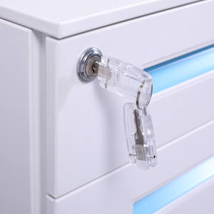 Mobiler Akten schrank aus kompaktem Stahl mit schmalem Einbau griff und Rollen für das Home Office - Product Image 5