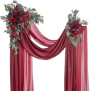 Voilages de cérémonie de mariage en tissu chiffon, couleur champagne et bleu poussière, pour rideaux de fond et draperies de <span class=keywords><strong>lit</strong></span> - Product Image 2