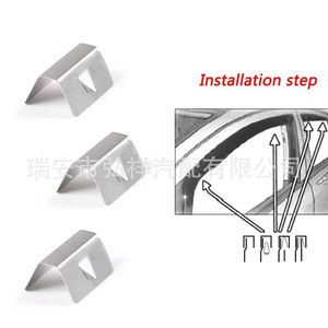Car Windshield <b>Clips</b> Metal Steel For HEKOG3 Weather Shields 3M Tape Stick Silver Color BLJ01 - Product Image 3