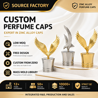 Capuchon de flacon de parfum en zamac en forme d'aigle personnalisé en usine, couvercles de parfum de luxe en alliage de zinc à visser pour cosmétiques