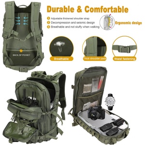 Nouveau design, sac à dos de randonnée de grande capacité 50L, sac à dos d'assaut de 3 jours, imperméable, Oxford durable, sacs à dos tactiques Molle - Product Image 2