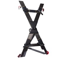 Chaise BDSM réglable noire et rouge pour la punition à genoux, mobilier de bondage croisé BDSM