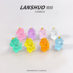 Lanshuo Cartoon <b>Unicorn</b> Charms Translucent Glow In Dark Acrylic Resin DIY Jewelry Accessories For Phone Holder <b>Gift</b> - Product Image 2