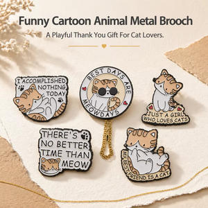 Pin de Esmalte Personalizado de Aleación de Zinc, Insignia de Solapa de Gato Adorable, Broche Metálico de Animal de Dibujos Animados Divertido para Amantes de Mascotas, <span class=keywords><strong>Regalo</strong></span> Promocional - Product Image 1