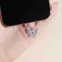 Pendentif anti-poussière pour téléphone portable, design papillon, accessoire de protection pour port Micro USB