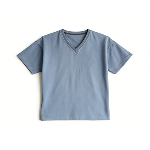 T-shirt Estiva da Uomo Personalizzata in Cotone con Scollo <span class=keywords><strong>a</strong></span> V, Taglie Forti, Spalle Cadenti, Pesante, Traspirante, Eco-friendly, Casual, per Esterni, OEM ODM - Product Image 1