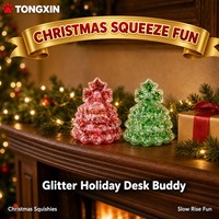 Leuke Kerstboom Squishy Speelgoed Doorschijnende Glitter Squeeze Fidget Grappig Kerstcadeau voor Kinderen Volwassen Stress Relief TONGXIN