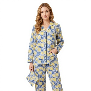 Handmade Pure Cotton Floral Elegant Vintage <b>Pajama</b> Set Women Girls Comfortable Long PJ Suit Vacation Beachwear Lounge Romantic - Product Image 1