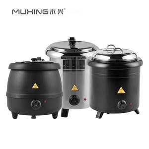 Ensemble de <span class=keywords><strong>buffet</strong></span> chauffe-soupe électrique argenté Pot en acier inoxydable chauffant la restauration pour les traiteurs Restaurant Hôtel Affichage de mariage - Product Image 2
