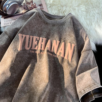 Zure Gewassen Heren T-Shirts Groothandel Kleding Effen Zwaargewicht Katoenen T-Shirt Custom Logo Oversized Grafische Vintage T-Shirt