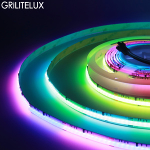 Cuttable RGB COB <b>LED</b> Strip DC12V 630LEDs/m 14Pixels 9W/m 71.42mm Cut 10mm PCB for Commercial Signage Lighting - Product Image 1