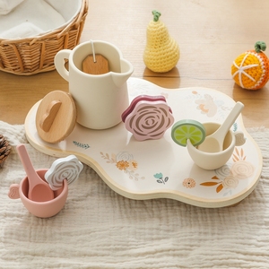 Juego de Té de Madera Unisex Honeybake OEM, Juego Educativo de Simulación para Niños, <span class=keywords><strong>Regalo</strong></span> para Niños, Empaquetado en Caja de Color para <span class=keywords><strong>Regalo</strong></span> de Bebé - Product Image 3