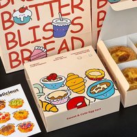 Magnifique design, 6 pièces de tartelettes aux œufs/macarons/cupcakes/desserts/chocolats avec impression de logo, papier carton blanc 350g