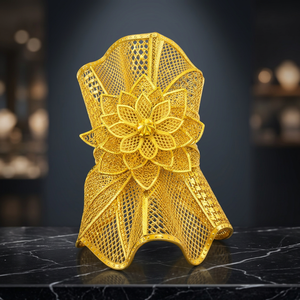 Wholesale 14K18K24K Gold Plated Wide Kada Intricate Floral Openwork Fashion Kada Bracelet Dubai Style Arabic <b>Bridal</b> Jewelry Kada - Product Image 1