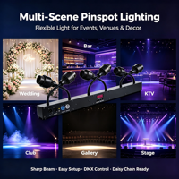 Foco LED Blanco Cálido de 6x10w DMX512, Luces LED para Escenario, Adecuado para Bodas, Fiestas, DJ, Discotecas, Equipos de Iluminación para Escenarios