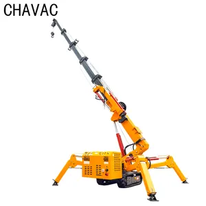 2-12 tấn spider crane xây dựng nhỏ crawler spider crane với kính thiên văn bùng nổ