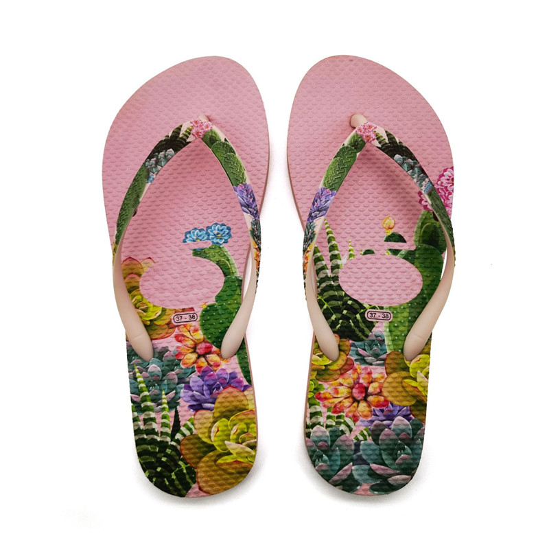 Customized Sublimation Printing Blank PE PVC Flip Flops Slippers for Women