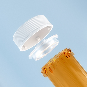 בקבוקוני פלסטיק כתומים לתרופות בהתאמה אישית, 6 דראם עד 60 דראם, עם פקק עמיד בפני ילדים בלחיצה וסיבוב. - Product Image 2