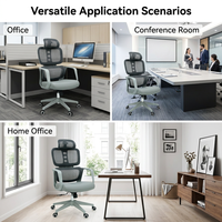 Silla de Oficina Ergonómica Moderna de Malla con Reposacabezas Ajustable, Silla de Trabajo para Oficina, Hogar, Hotel