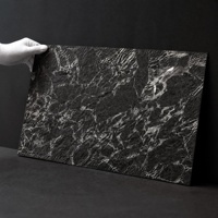 Panneaux de revêtement mural extérieur/intérieur en quartz à texture marbrée noire, imperméables, ignifuges, design moderne, avec garantie de 5 ans