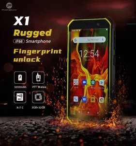 Phonemax OEM Android Dispositivo de huellas dactilares a prueba de agua 5,5 pulgadas Oncell IPS Display Teléfono celular Teléfonos móviles resistentes