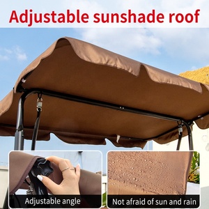 Venta al por mayor de 3 asientos al aire libre patio columpio para <span class=keywords><strong>adultos</strong></span> columpio exterior con dosel ajustable adecuado para el patio trasero jardín Patio - Product Image 5