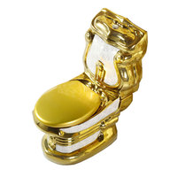 Ensemble WC de luxe vintage en céramique, cuvette à chasse d'eau en deux pièces, lavabo de salle de bain coloré, siège de toilette doré, ensemble WC doré