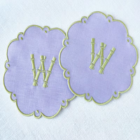 Sous-verre en lin personnalisé avec logo, tapis de tasse en tissu naturel, sous-verre de table résistant à la chaleur pour cadeau souvenir de mariage