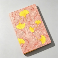 Carnet Luzhi Or et Argent Abricot - Carnet de Bureau Épais à Surface Feuille d'Érable - Cadeau d'Affaires Personnalisé