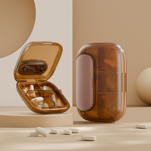 Portable Mini PP Plastic Pill <b>Box</b> with 4/6 Grids Medical Kits Vitamin Pills Storage <b>Container</b> Dispenser <b>Box</b> for Health Care - Product Image 2