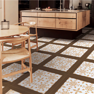 Carreaux <span class=keywords><strong>de</strong></span> parquet en bois mat 600x600, style rétro français européen, antidérapants, pour salon, café commercial, bar, balcon extérieur - Product Image 2