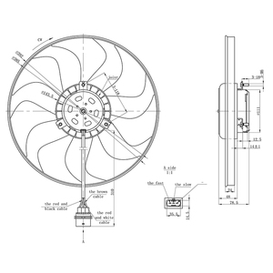 Ventilador de Refrigeración del Radiador, Electroventilador, GE1067.VOLKS&WAGEN: 6Q0959455AD, 6R0959455E - Product Image 2