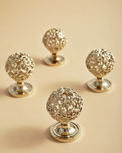 JAYA Fransız Vintage Altın Rengi Vintage Gümüş Dolap Kapı Kolları Gardırop Kapı Çekmeceleri Pirinç Oymalı Küresel Kulplar - Product Image 5
