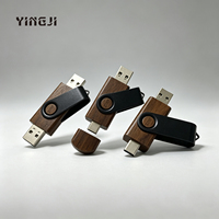 Memoria USB-C OTG de Madera de Nogal con Logotipo Personalizado, 32GB, Doble Interfaz, para Teléfono Móvil, Venta al Por Mayor, 3.0, 8GB, 64GB, 128GB, 256GB