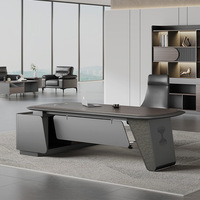 Bureau d'ordinateur de luxe en bois massif peu encombrant en forme de L avec tiroirs de rangement et bordure en PVC pour