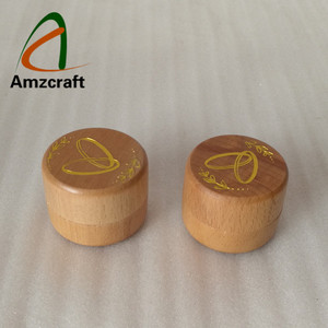 Wholesale Solid Beech <b>Wood</b> Engagement Jewelry Box Pocket-Size with Laser Engraved Logo and Mini <b>Ring</b> Pots - Product Image 5
